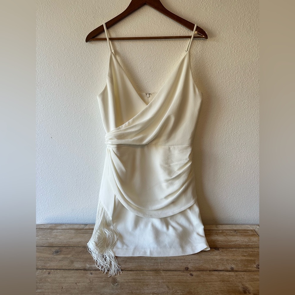 Dress the Population Cream Off White Short Spaghetti Strap Dress Size Large
